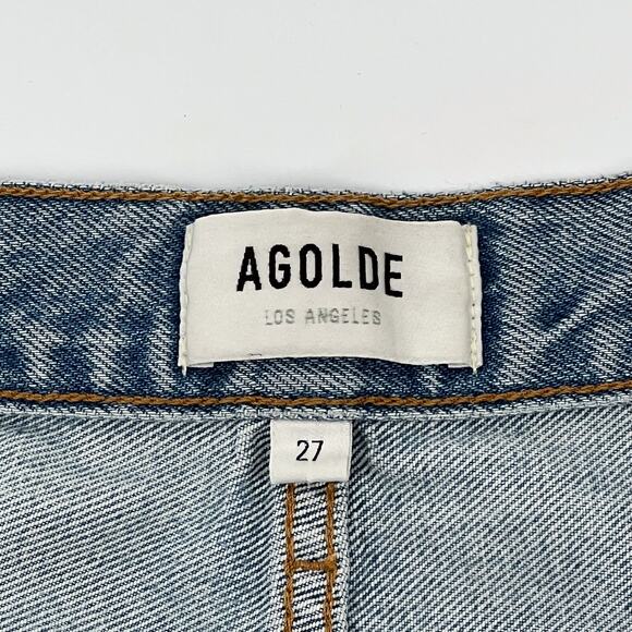 AGOLDE 90s Loose Fit Mid Rise Jeans Captured Distressed Women’s Size 27 Cotton - Picture 5 of 8